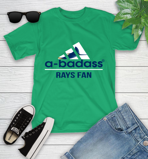 MLB A Badass Tampa Bay Rays Fan Adidas Baseball Sports Youth T-Shirt 8