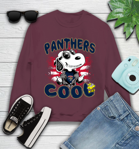 NHL Hockey Florida Panthers Cool Snoopy Shirt Youth Sweatshirt 3