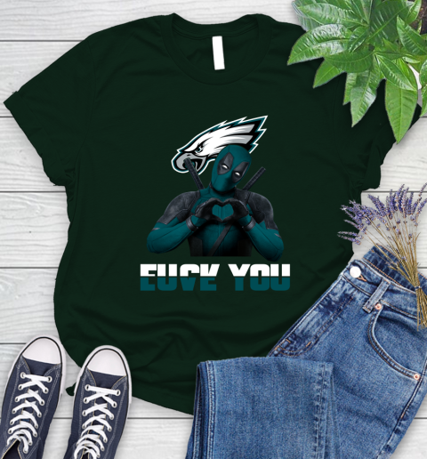 NHL Philadelphia Eagles Deadpool Love You Fuck You Football Sports Women's T-Shirt 6