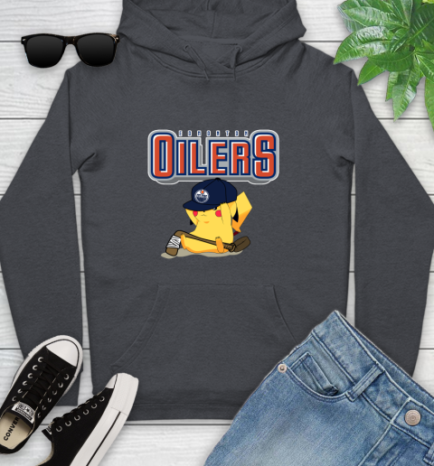 NHL Pikachu Hockey Sports Edmonton Oilers Youth Hoodie 8