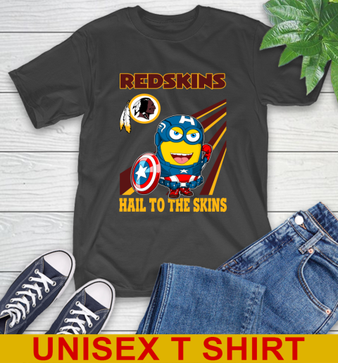 NFL Football Washington Redskins Captain America Marvel Avengers Minion Hail To The Skín Shirt T-Shirt