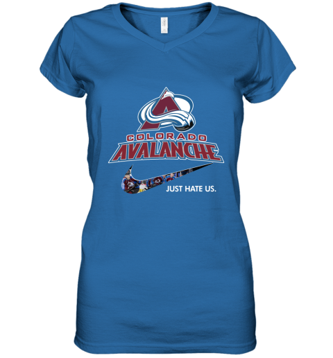 NHL Team Colorado Avalanche x Nike Just Hate Us Hockey Women's V-Neck T-Shirt