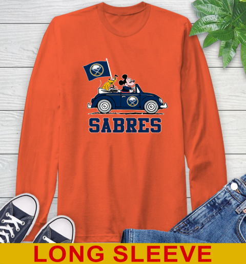 NHL Hockey Buffalo Sabres Pluto Mickey Driving Disney Shirt Long Sleeve T-Shirt 5