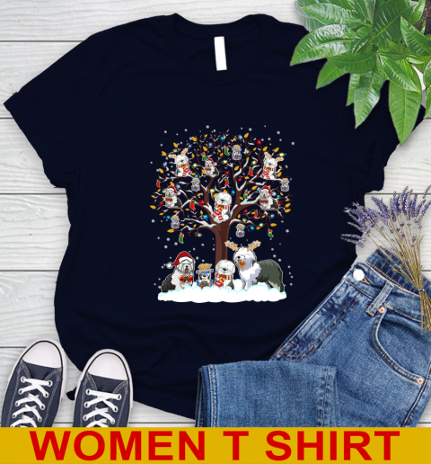 Old english Sheep dog dog pet lover light christmas tree shirt 86