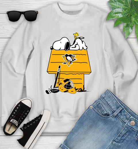 Pittsburgh Penguins NHL Hockey Snoopy Woodstock The Peanuts Movie Youth Sweatshirt