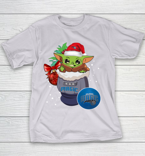 Orlando Magic Christmas Baby Yoda Star Wars Funny Happy NBA Youth T-Shirt 5