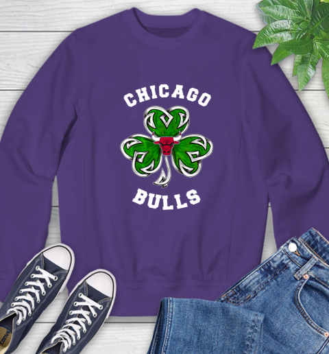 NBA Chicago Bulls Three Leaf Clover St Patrick's Day Basketball Sports Sweatshirt 4