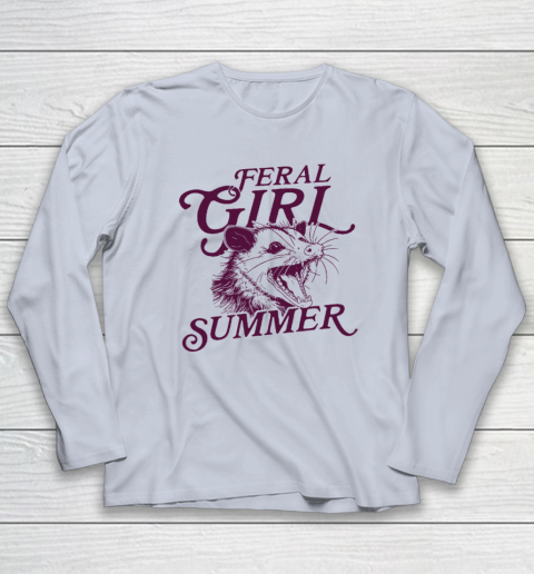 Feral Girl Summer Opossum Vintage Long Sleeve T-Shirt 4