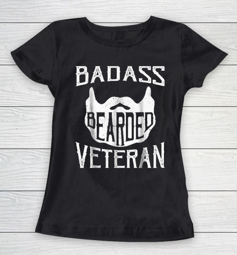 Grandpa Funny Gift Apparel  Badass Bearded Uncle Grandpa Dad Veterans Day Women's T-Shirt