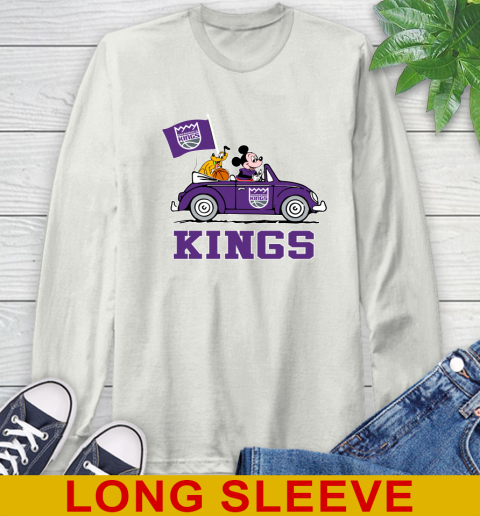 NBA Basketball Sacramento Kings Pluto Mickey Driving Disney Shirt Long Sleeve T-Shirt 12