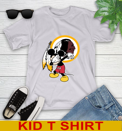 Washington Redskins NFL Football Dabbing Mickey Disney Sports Youth T-Shirt 5