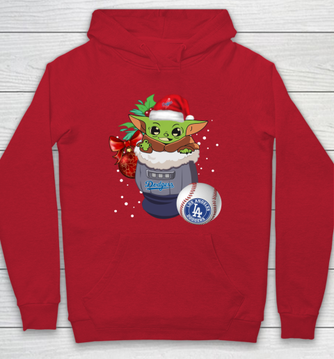 Los Angeles Dodgers Christmas Baby Yoda Star Wars Funny Happy MLB Hoodie 10