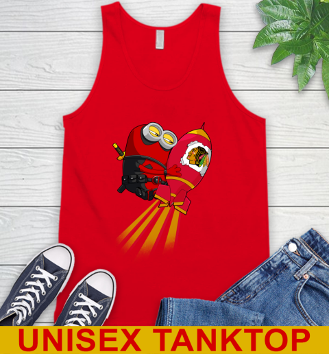 NHL Hockey Chicago Blackhawks Deadpool Minion Marvel Shirt Tank Top 6 NHL Hockey Chicago Blackhawks Deadpool Minion Marvel Shirt Tank Top - Image 6