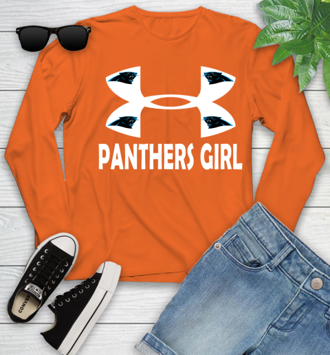 NFL Carolina Panthers Girl Under Armour Football Sports Youth Long Sleeve 3