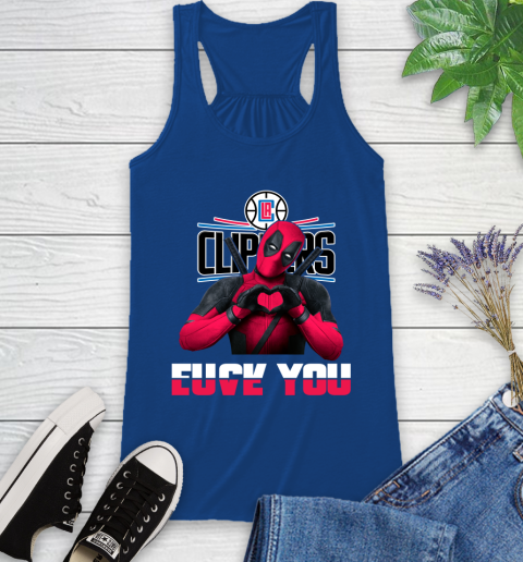 NBA LA Clippers Deadpool Love You Fuck You Basketball Racerback Tank 8