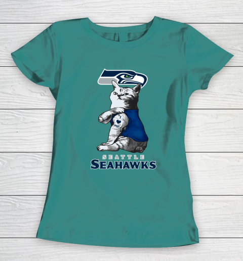 NFL Football My Cat Loves Seattle Seahawks Women s T Shirt Tee