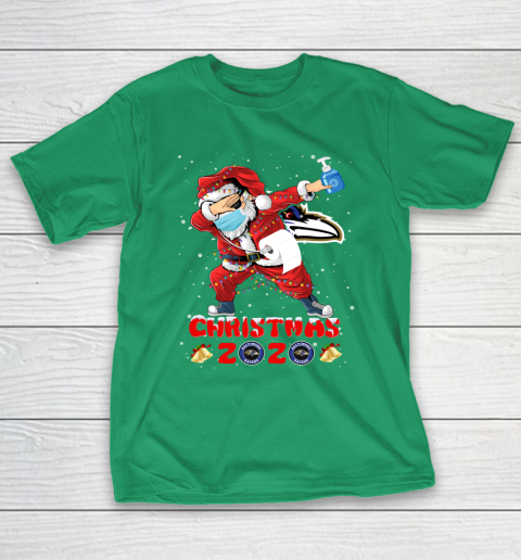 Baltimore Ravens Funny Santa Claus Dabbing Christmas 2020 NFL T-Shirt 5
