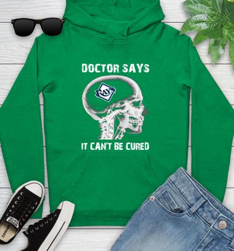 MLB Tampa Bay Rays Baseball Skull It Can't Be Cured Shirt Youth Hoodie 7