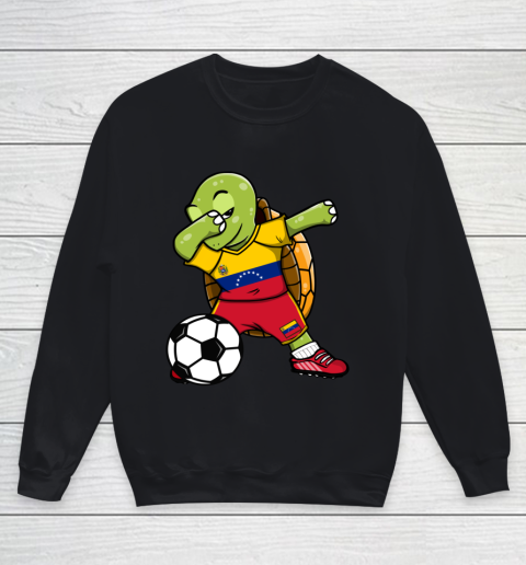 Dabbing Turtle Venezuela Soccer Fans Jersey Flag Football Youth Sweatshirt