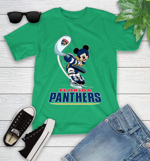 NHL Hockey Florida Panthers Cheerful Mickey Mouse Shirt Youth T-Shirt - Image 7