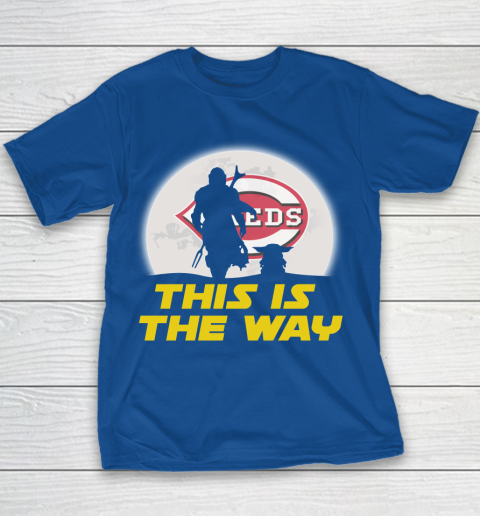 Cincinnati Reds MLB Baseball Star Wars Yoda And Mandalorian This Is The Way Youth T-Shirt 6