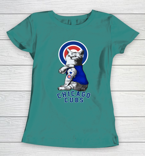 MLB Baseball My Cat Loves Chicago Cubs Women's T-Shirt 10