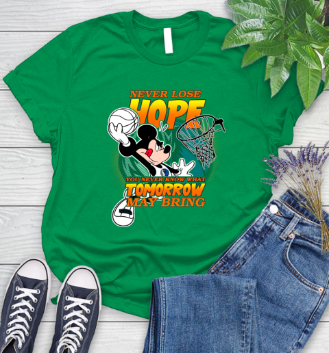 Dallas Mavericks NBA Basketball Mickey Disney Never Lose Hope Women's T-Shirt 9