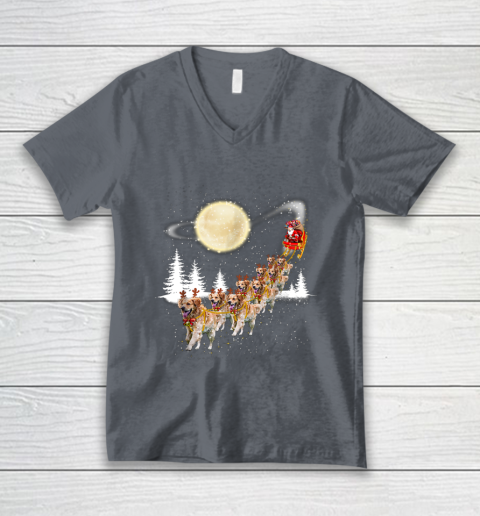 Golden Retriever Reindeer Christmas V-Neck T-Shirt 4