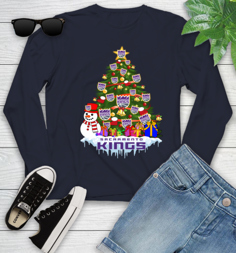 Sacramento Kings Merry Christmas NBA Basketball Sports Youth Long Sleeve 3