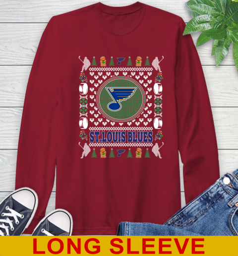 St.Louis Blues Merry Christmas NHL Hockey Loyal Fan Long Sleeve T-Shirt 9