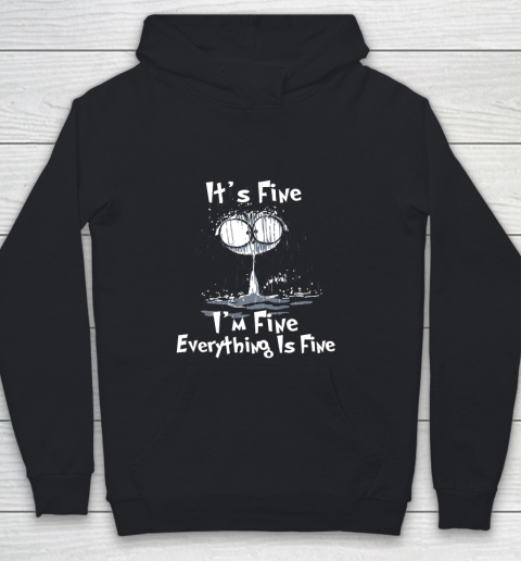 It s Fine I m Fine Everything Is Fine Funny Raining Cat Youth Hoodie