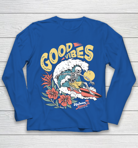 Good Vibes Skeleton Surfer Youth Long Sleeve 7