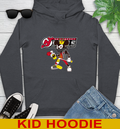 New Jersey Devils NHL Hockey Mickey Peace Sign Sports Youth Hoodie 9