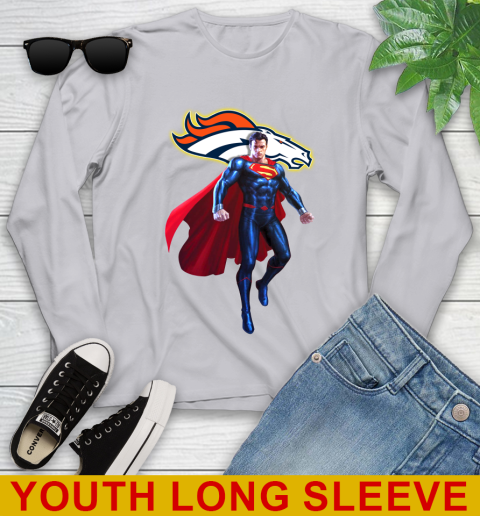 NFL Superman DC Sports Football Denver Broncos Youth Long Sleeve 6