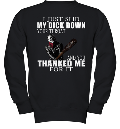 rwjy i just slid my dick down your throat the walking dead shirts youth sweatshirt 47 front black