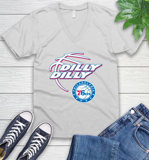 NBA Philadelphia 76ers Dilly Dilly Basketball Sports V-Neck T-Shirt