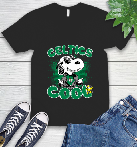 NBA Basketball Boston Celtics Cool Snoopy Shirt V-Neck T-Shirt