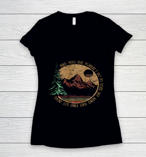 Into The Forest I Go Funny Hiking Camping Women's V-Neck T-Shirt