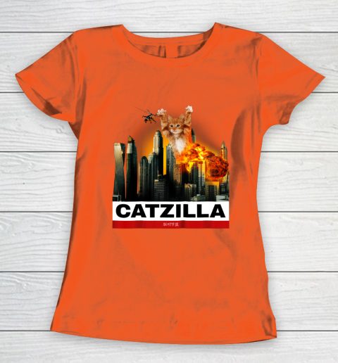 CATZILLA  Funny Kitty Tshirt for Cat lovers to Halloween Women's T-Shirt 3