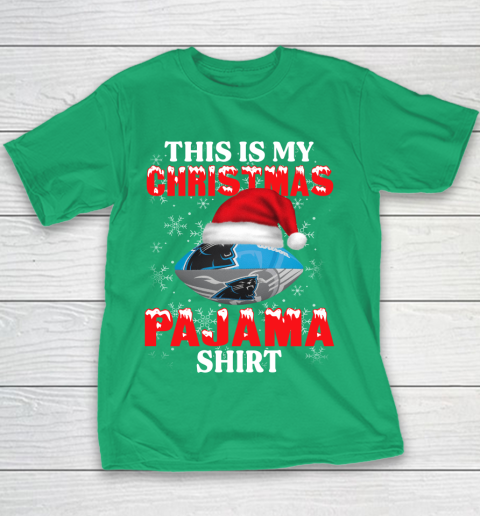 Carolina Panthers This Is My Christmas Pajama Shirt NFL Youth T-Shirt 3