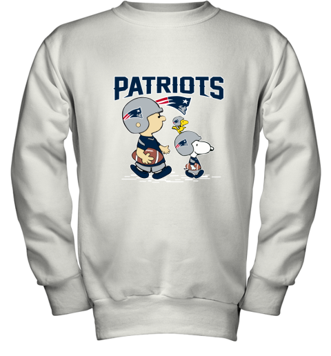 New England Patriots Let's Play Football Together Snoopy NFL Youth Sweatshirt