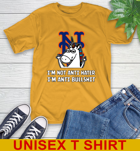 New York Mets MLB Baseball Unicorn I'm Not Anti Hater I'm Anti Bullshit T-Shirt 3