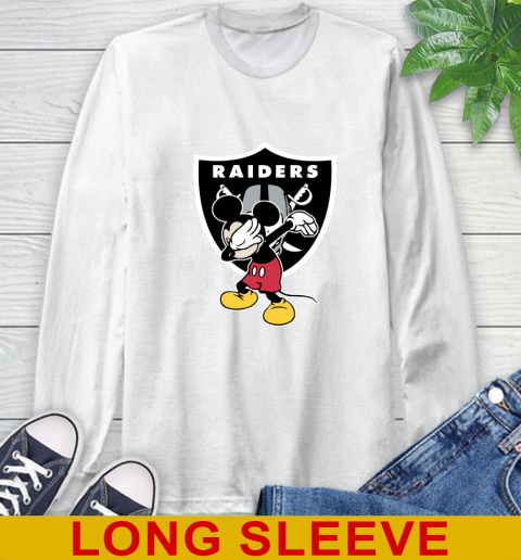 Oakland Raiders NFL Football Dabbing Mickey Disney Sports Long Sleeve T-Shirt