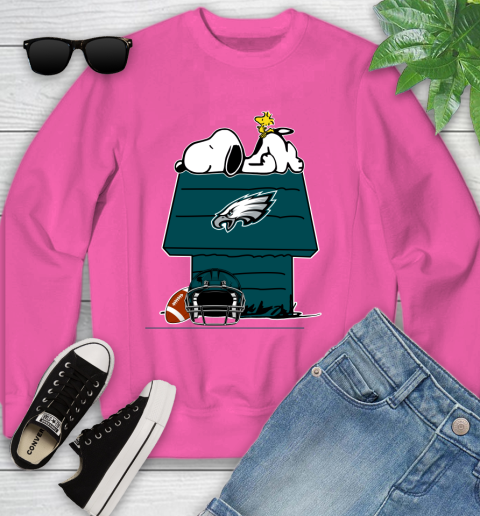 Philadelphia Eagles NFL Football Snoopy Woodstock The Peanuts Movie Youth  Sweatshirt