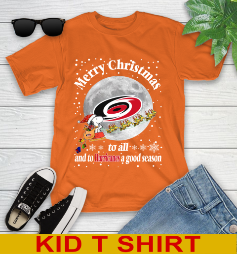 Carolina Hurricanes Merry Christmas To All And To Hurricanes A Good Season NHL Hockey Sports Youth T-Shirt 8