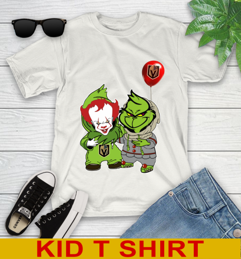 Vegas Golden Knights Baby Pennywise Grinch Christmas NHL Hockey Youth T-Shirt