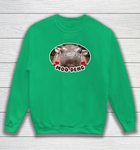 Moo Deng Bouncy Pig in Thai Picture The Cute Baby Hippo Sweatshirt 4