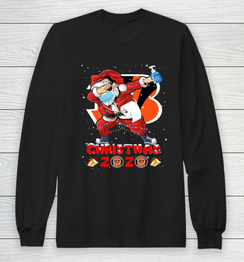 Cincinnati Bengals Funny Santa Claus Dabbing Christmas 2020 NFL Long Sleeve T-Shirt