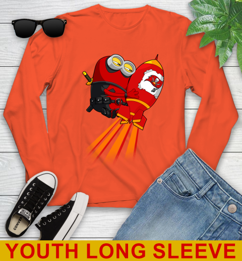 NFL Football Tampa Bay Buccaneers Deadpool Minion Marvel Shirt Youth Long Sleeve 3