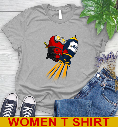 NBA Basketball Utah Jazz Deadpool Minion Marvel Shirt Women's T-Shirt 5